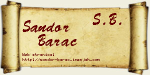 Šandor Barać vizit kartica